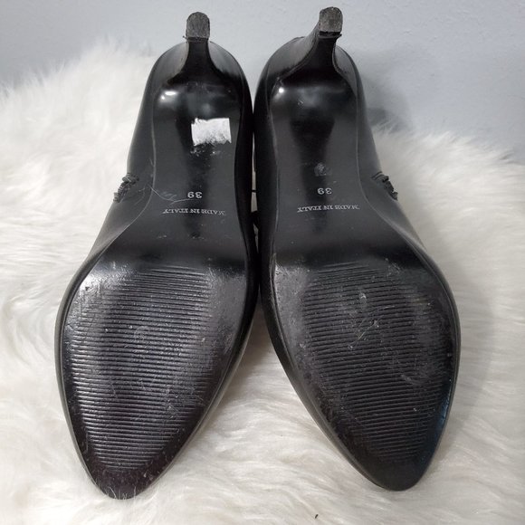 ECLIX Black Leather Heeled Bootie with Bow, 8.5 - Picture 8 of 9